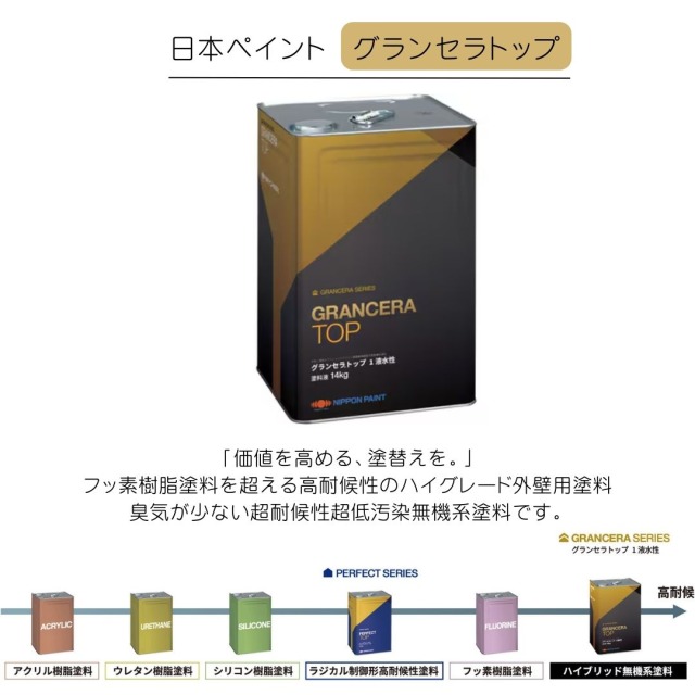 ＼外壁塗装にグランセラトップ塗料を／の画像